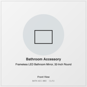 Frameless LED Bathroom Mirror, 32-Inch Round