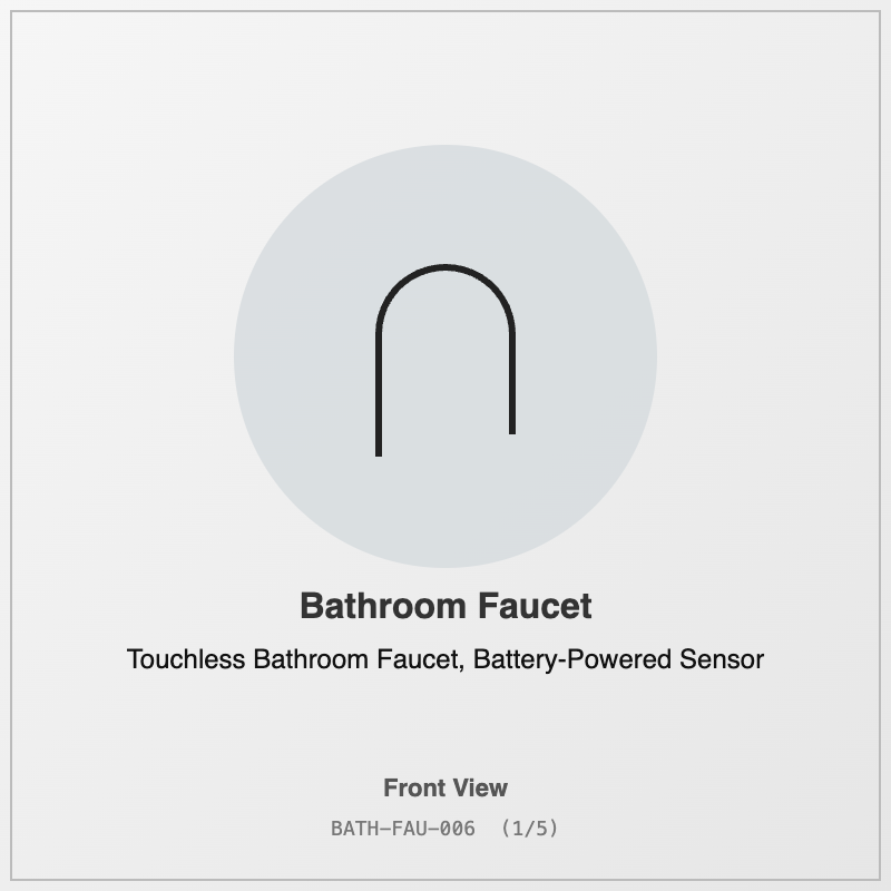 Touchless Bathroom Faucet, Battery-Powered Sensor
