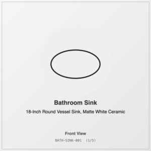 18-Inch Round Vessel Sink, Matte White Ceramic