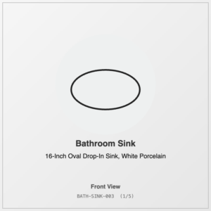 16-Inch Oval Drop-In Sink, White Porcelain