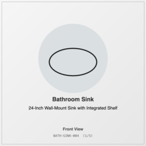 24-Inch Wall-Mount Sink with Integrated Shelf