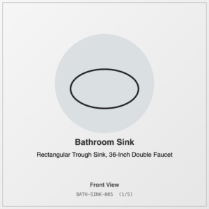 Rectangular Trough Sink, 36-Inch Double Faucet