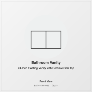 24-Inch Floating Vanity with Ceramic Sink Top