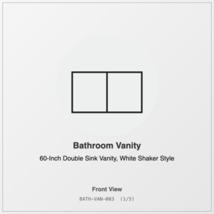 60-Inch Double Sink Vanity, White Shaker Style